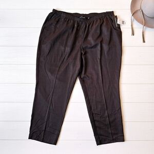 NWT Components 22W Chocolate Brown Comfort Waist Straight Leg Easy Care Pants